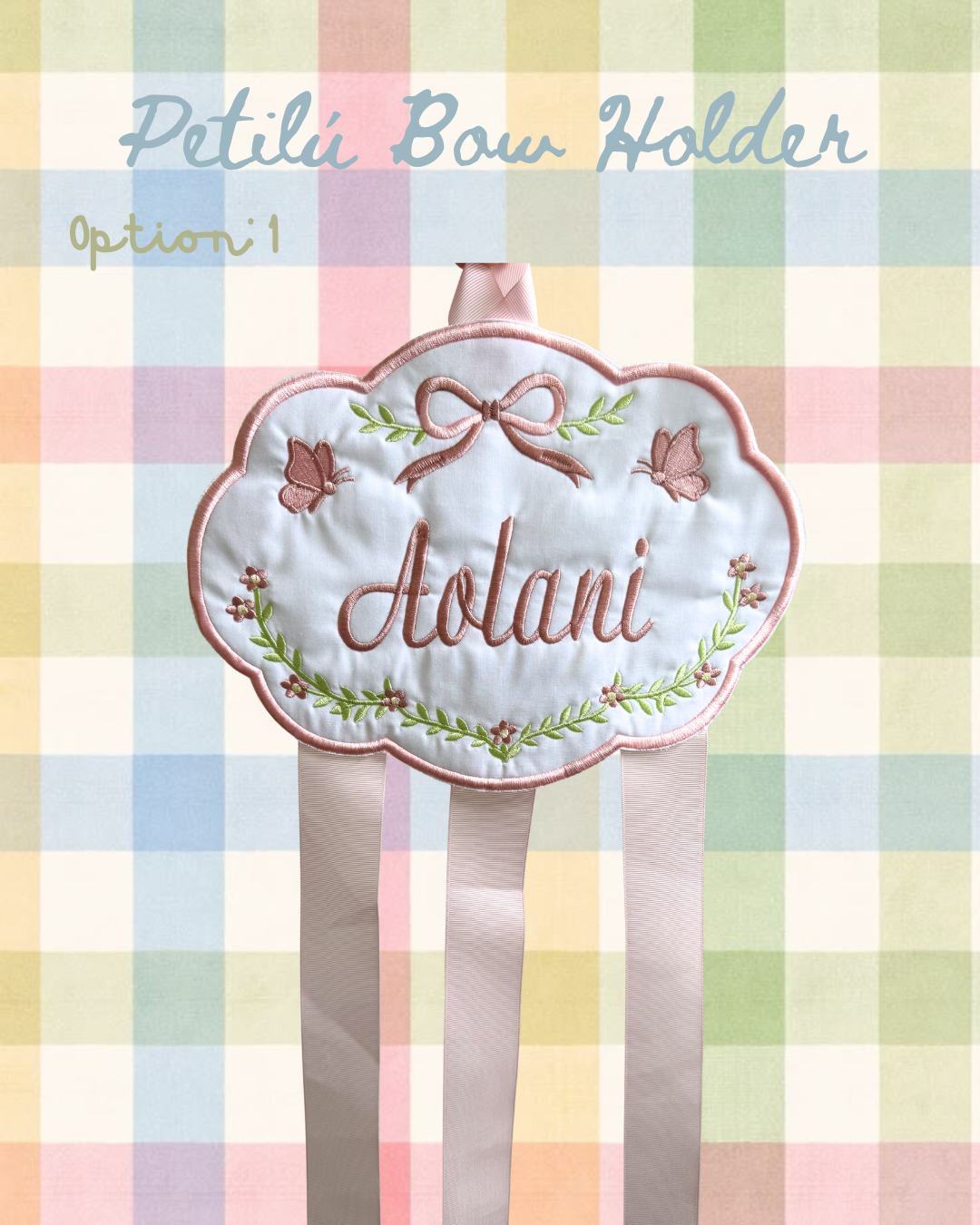 Embroidered Bow Holder