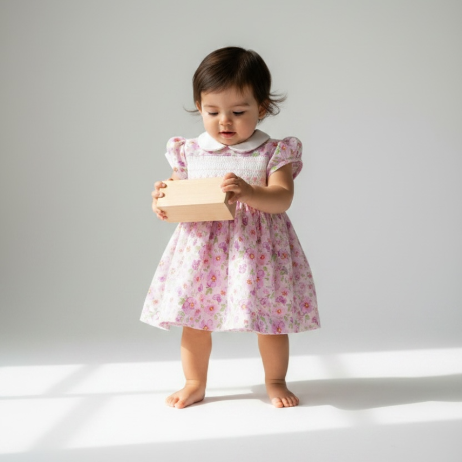 Emma - Hand Smocked Cotton Dress