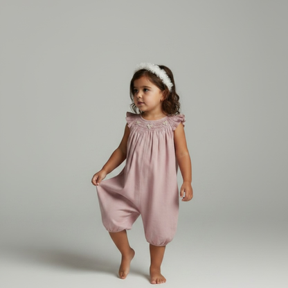 Julieta - Cotton Romper with Smock