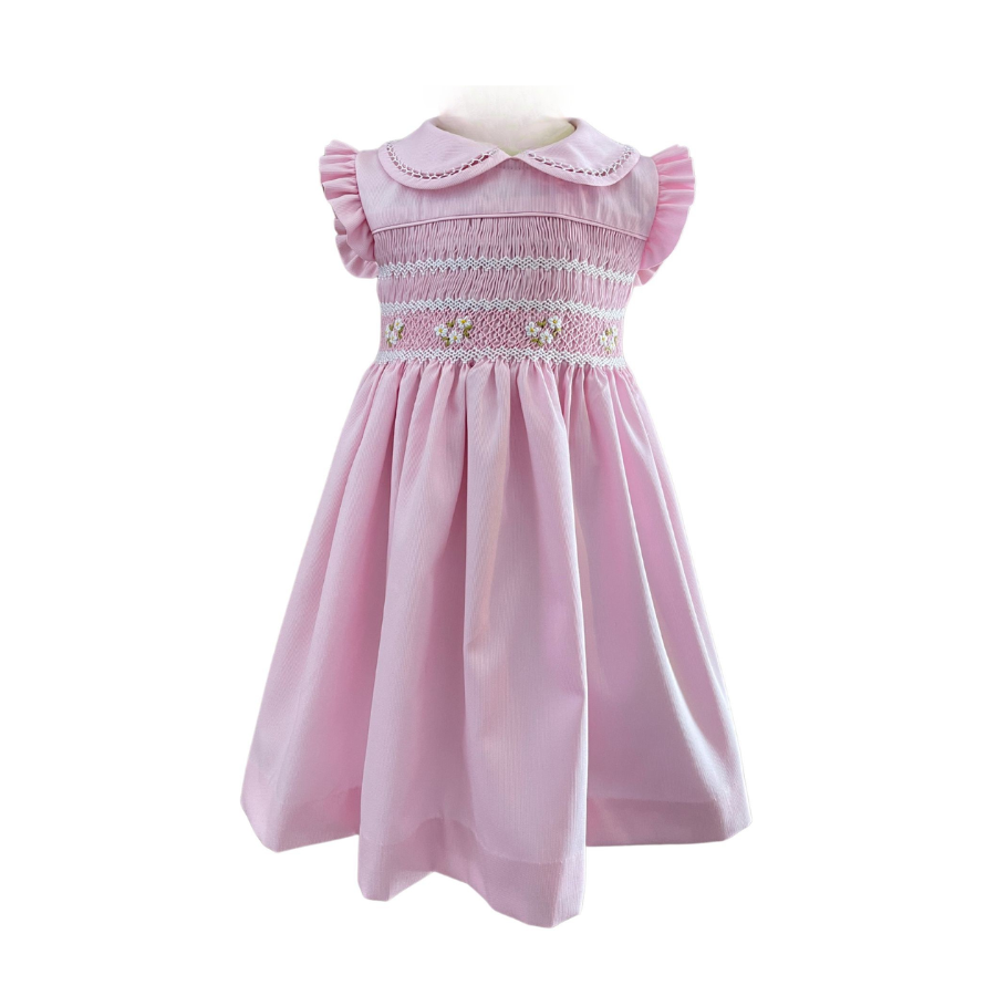 Cordelia - Hand Smocked Dress with Spanish Pique Fabric