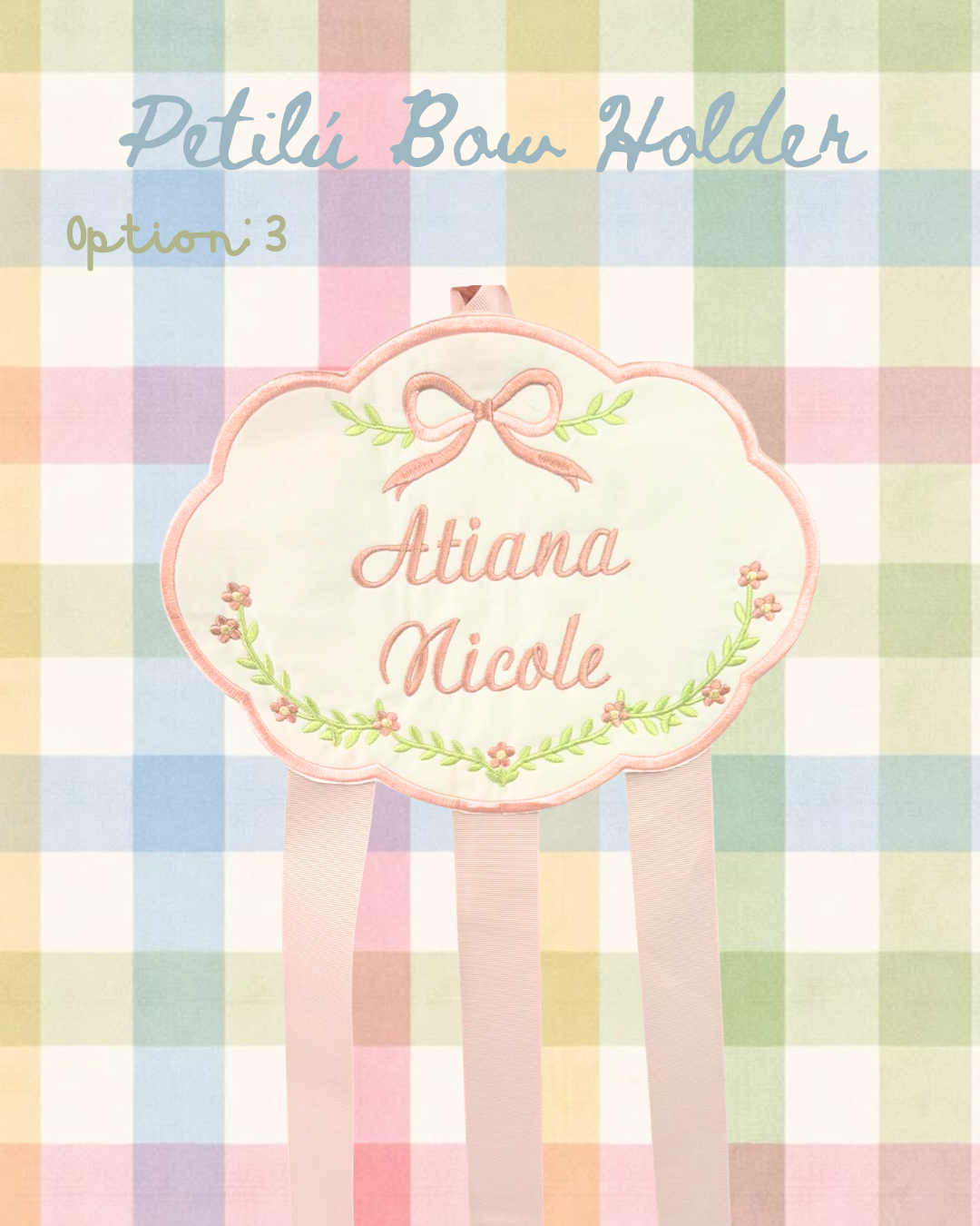 Embroidered Bow Holder