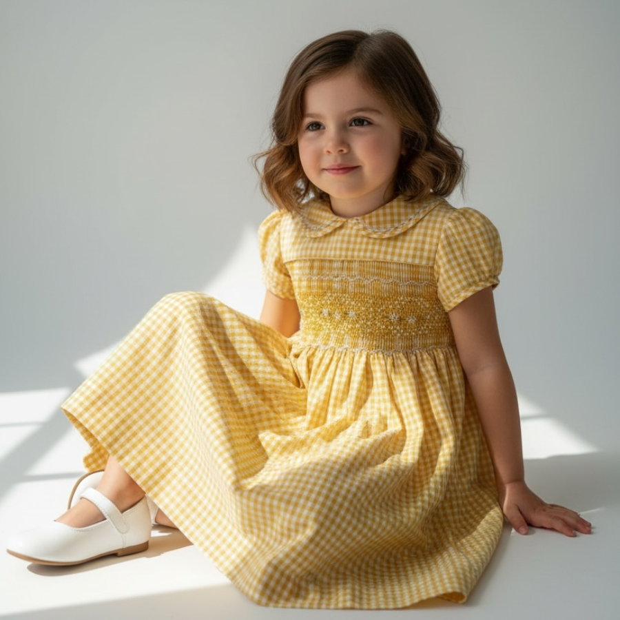 Luciana - Hand Smocked Cotton Dress