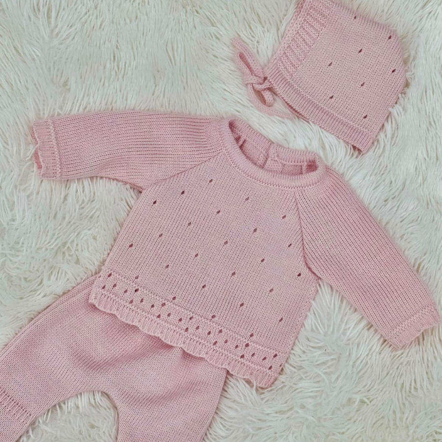 Knitted Coming Home Outfit - 3 Piece Set