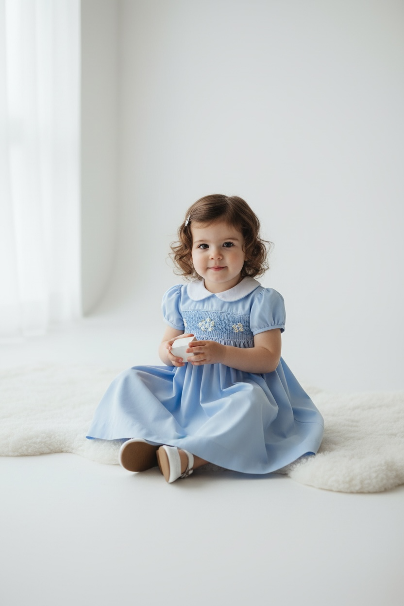 Alessandra - Hand Smocked Dress - Spanish Pique Fabric