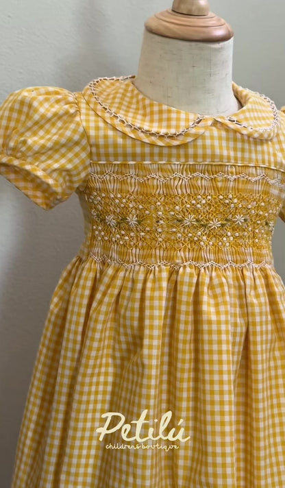 Luciana - Hand Smocked Cotton Dress
